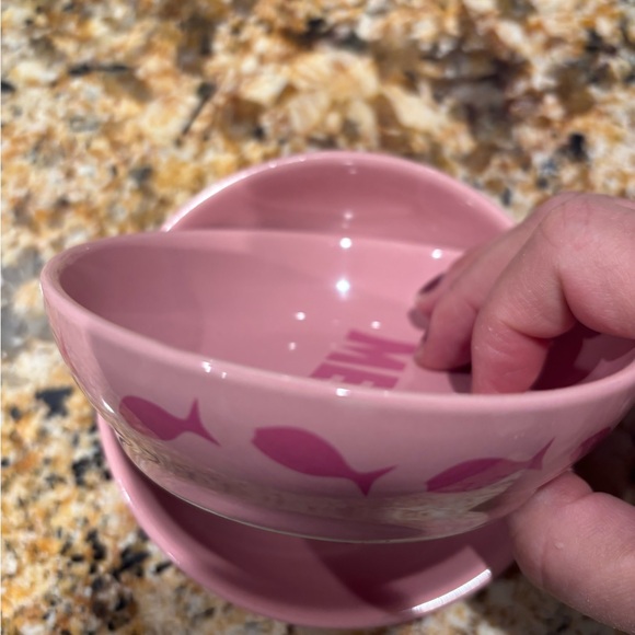 Pink 'Meow' Cat Bowls - Picture 2 of 2